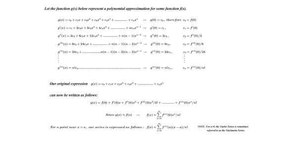 Taylor Series Derived